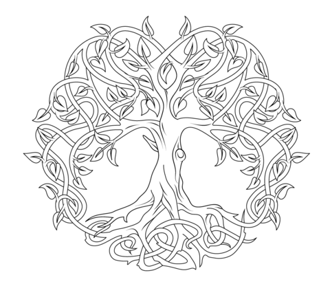 Celtic Tree Of Life Coloring Page